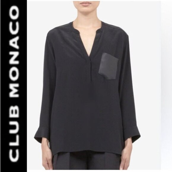 Club Monaco Black Blouse Long Sleeve - Picture 1 of 15